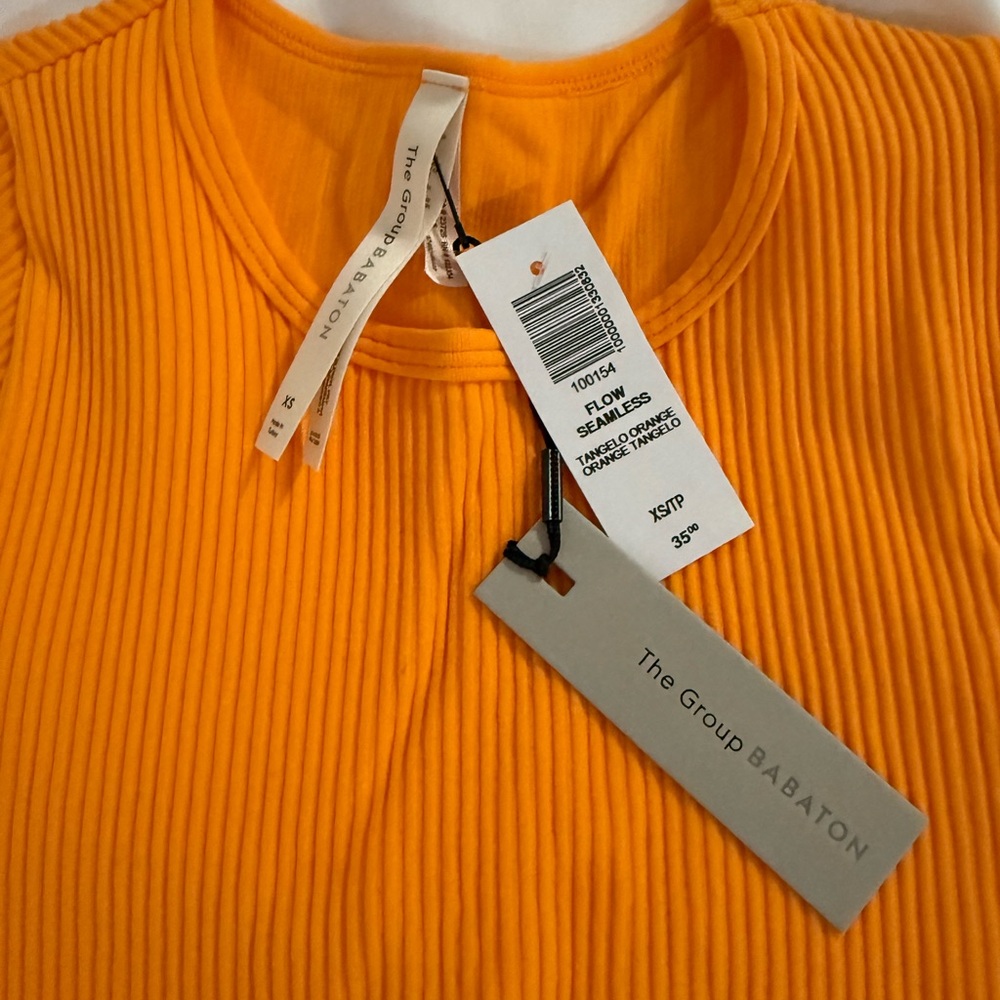 Babaton Bright Orange Ribbed Top - Picture 2 of 2